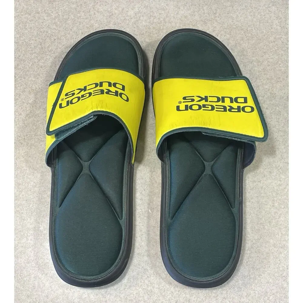 Oregon Ducks Cushioned Slide Sandals Adjustable Men’s Size XL 13-14 -Comfortable